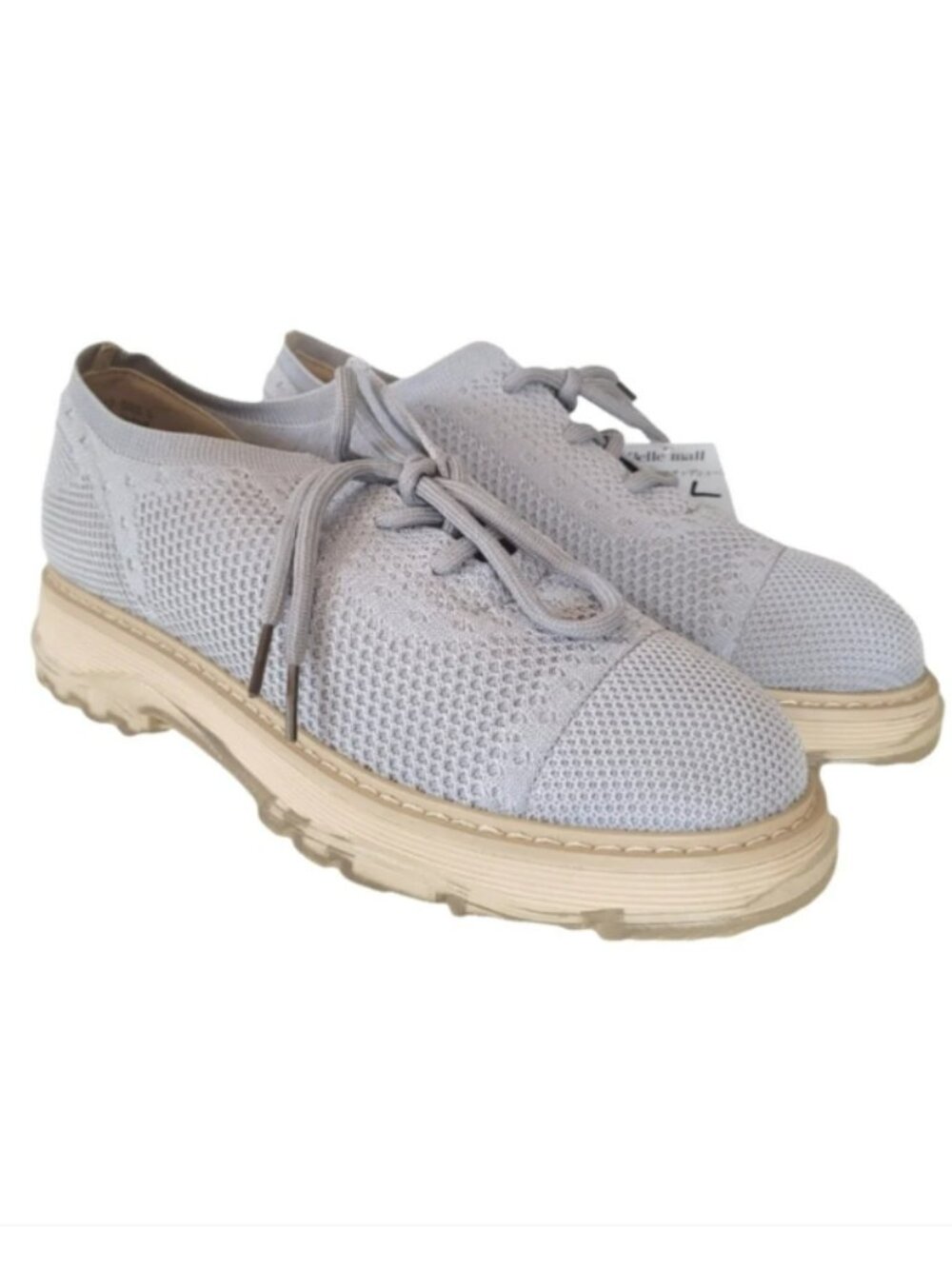 Chunky Grey & Cream Knit Sneakers